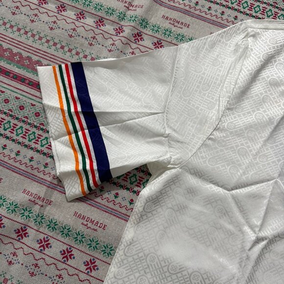 Casablanca Knitted Collar Short Sleeve Shirt White - Picture 5 of 8